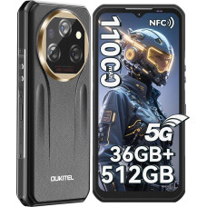 OUKITEL WP39 Pro Outdoor Smartphone 5G-36GB + 512GB/2TB Välitingimustes kasutatav mobiiltelefon ilma lepinguta, 11000mAh (33W) Android 14 vastupidav ehitusplatsi mobiiltelefon, IP68 veekindel/6,6-tolline FHD+/64 MP + 32