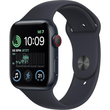 Apple Watch SE (2. põlvkond) (GPS + mobiilside, 44 mm) - Alumiiniumkorpus Midnight ja Midnight spordirihm - tavaline (uuenenud)
