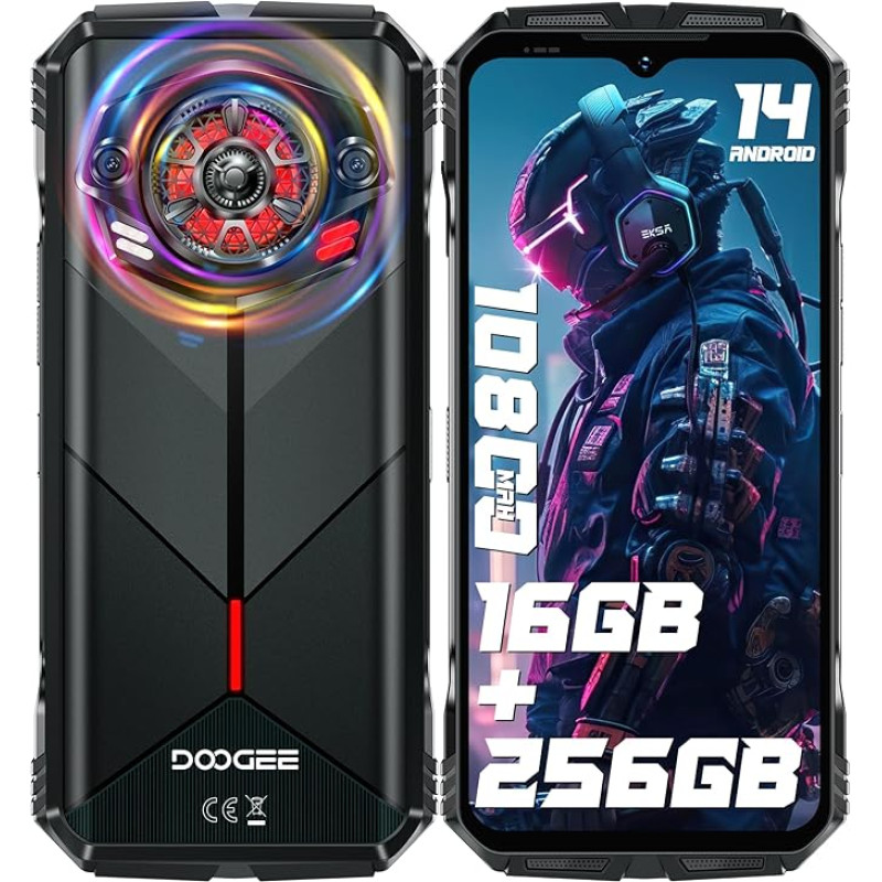 DOOGEE S Punk(2024) Välitingimustes kasutatav mobiiltelefon Android 14, 126 dB kõlar, 16 GB + 256 GB välitingimustes kasutatav nutitelefon ilma lepinguta, 10800 mAh/33 W, 6,58-tolline FHD+ ehitusplatsil kasutatav mobiiltelefon, IP68