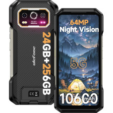 Ulefone Armor 27 Pro 5G mobiiltelefon, 24GB + 256GB / 256TB Android 14 nutitelefon, 10600mAh / 33W traadita laadimine, 50MP + 64MP öine nägemine, 120Hz 6,78-tolline FHD + ekraan, sõrmejälg / okta