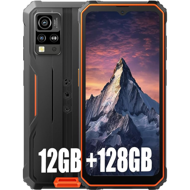 Blackview BV4800 PRO Välitingimustes kasutatav mobiiltelefon, 5180 mAh, 12GB + 128GB/2TB (2025), nutitelefon ilma lepinguta, 6,56-tolline 90Hz, IP69K veekindel, ehitusplatsi mobiiltelefon, 5MP + 13MP/Dual