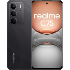 realme C75 nutitelefon, Dual SIM, 8GB RAM + 256GB mälu, 6000mAh aku, 6,7-tolline FHD+ ekraan, 50MP kaksikkaamera, 4G LTE - rahvusvaheline versioon (Storm Black)