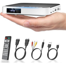 Desobry Mini DVD mängija HDMI kompaktne DVD mängija kõikidele piirkondadele Väike Breakpoint mälu toetab USB integreeritud PAL/NTSC ja kaugjuhtimispulti