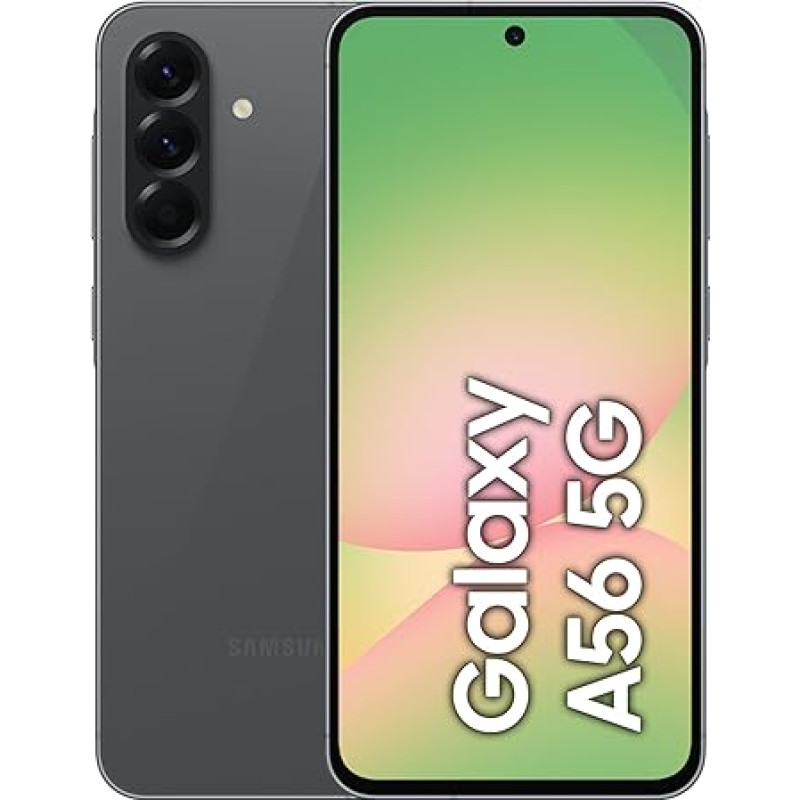 Samsung Galaxy A56 5G, Android nutitelefon, 256GB mälu, 8GB RAM, antratsiit, 6X operatsioonisüsteemi uuendamine, suur ekraan, pikk aku, 8GB + 256GB