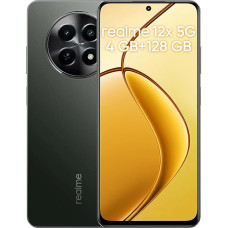 realme 12x 5G nutitelefon 4+128GB, 6,72-tolline nutitelefon, 50MP AI kaamera, 5G Dual Standby, 120Hz ekraan, 5000mAh aku, Dimensity 6100+ protsessor, must (ilma adapterita)