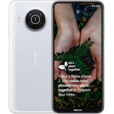 Nokia X10 6,67-tolline Android UK SIM-vaba nutitelefon 5G ühenduvusega - 6 GB RAM ja 64 GB mälu (Dual SIM) - Lumivalge