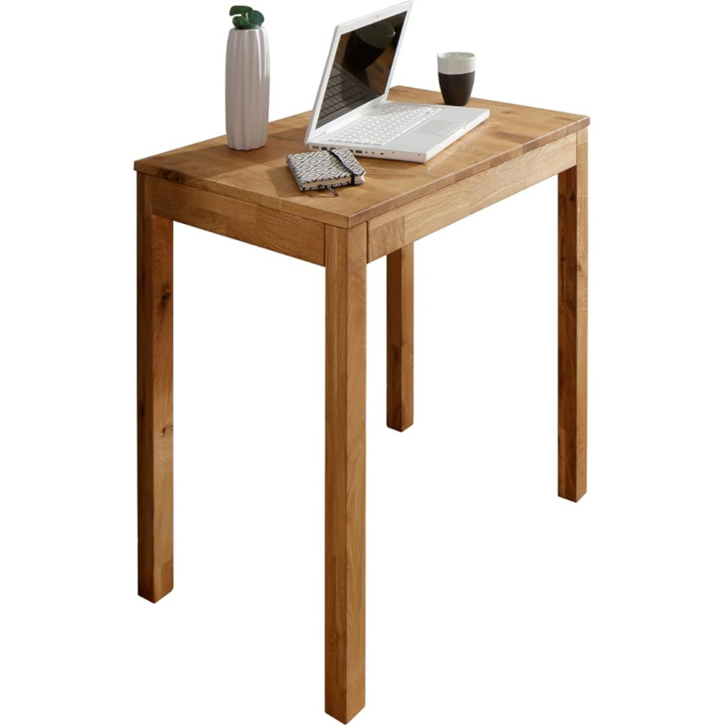 Woodroom söögilaud, 50 x 70 cm, massiivne õlitatud metsatamm, väike puidust söögilaud, täispuit, ristkülikukujuline, rustikaalne köögilaud