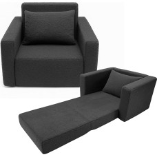 Odolplusz Laste kokkupandav tool | Laste diivan Mini tool Laste tooli Cuddly tool laste mööbel lastetoas (Teddy Graphite)