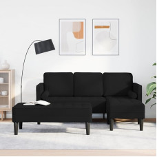 Rantry 2-teiliges Diivan Set mit Kissen aus schwarzem Stoff Diivan Diivan Model3329254