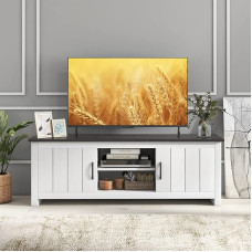 GIANTEX TV kapp, TV kapp, TV statiiv, kuni 65-tollise teleri jaoks, Lowboard TV kapp lahtiste sektsioonidega ja 2 uksega, TV Lowboard Sideboard, 145 x 40 x 50 cm.