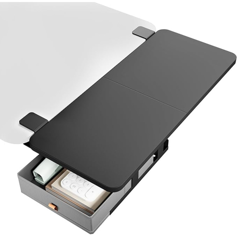 PEGZONE Ergonoomiline laua pikendus, laua pikendus lauasahtlitega, 700 x 300 mm, klaviatuurialus, käetoe riiul, arvutilaua pikendus, sobib koju ja kontorisse