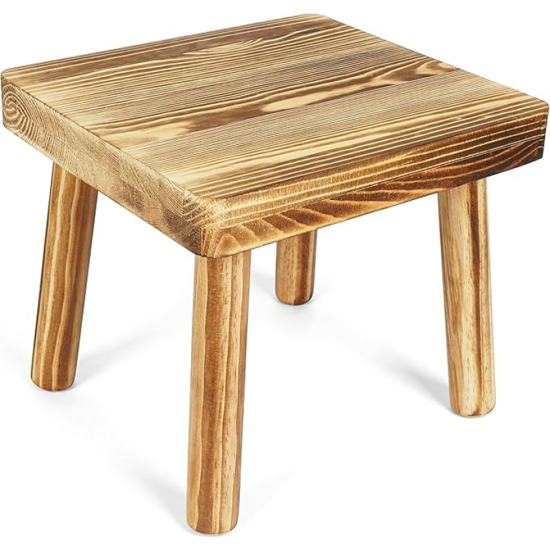 Belle Vous Madal puust jäärakend - Astmeline jäärakend - Puidust jäärakend - Taimede jäärakend - Lillejäärakend - 21,5 cm - Vannitoas, köögis või õues kasutamiseks - Jalatsid - Laste jäärakend - Laste jäärakend