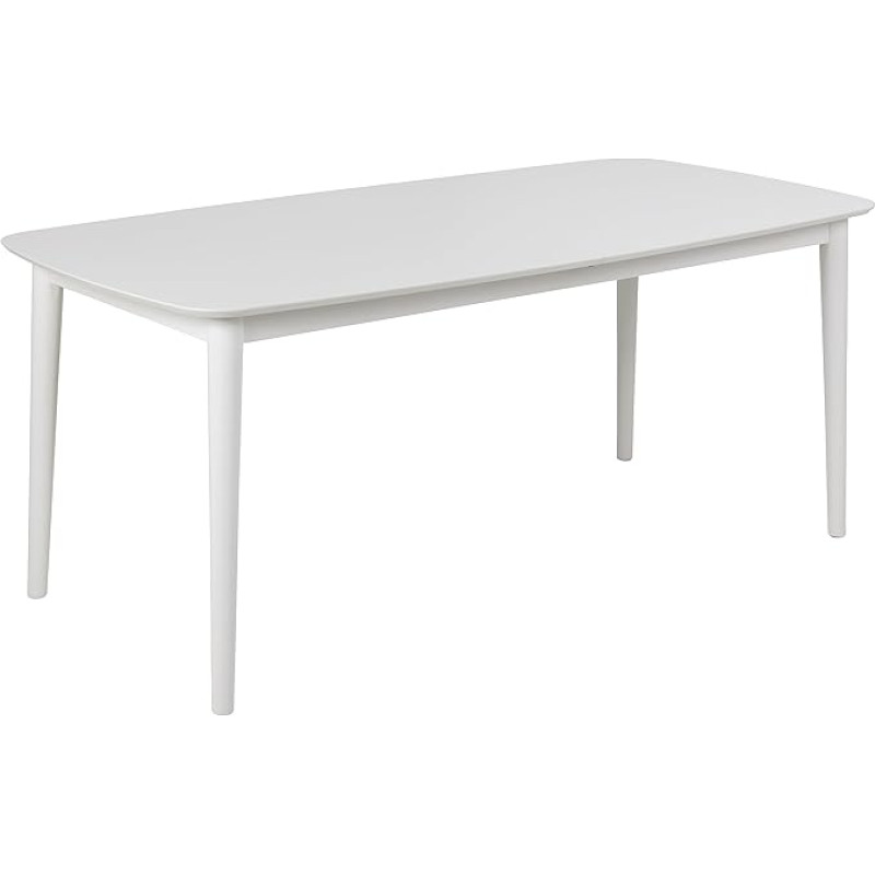 AC Design Furniture Monty pikendatav söögilaud 6-kohaline ristkülikukujuline lauaplaat, valge ümmargused jalad Köögilaud väljatõmmatava lauaplaadiga B 180 x K 75 x S 90 cm
