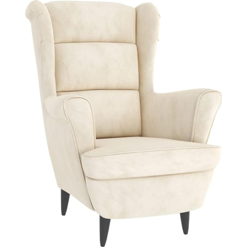 vidaXL tugitool Cream White Velvet