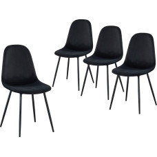 BAÏTA - 4 musta veluurist tooli Lena komplekt metalljalgadega