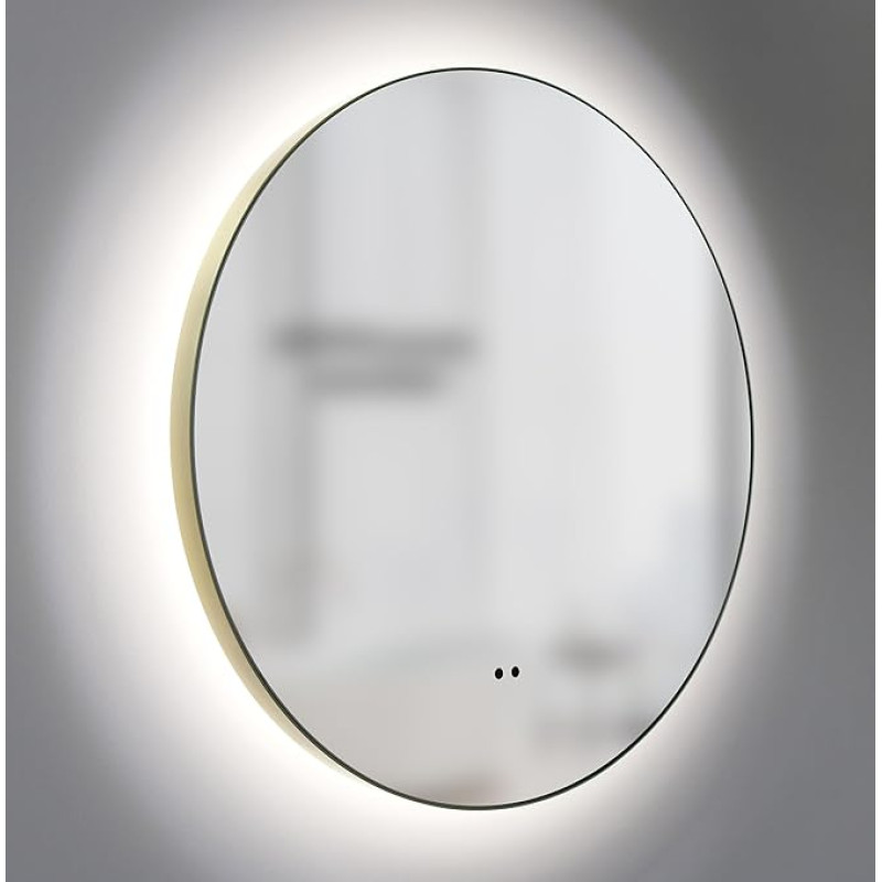 Talos Verona Shine LED Vannitoa peegel ümmargune matt kuldne läbimõõt 50 cm - peegel käelainetundliku funktsiooniga - sobib niisketesse ruumidesse tänu alumiiniumist raamile