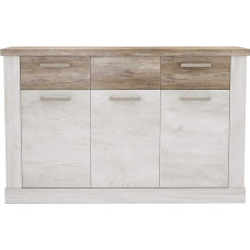 FORTE DURO kapp 3 sahtli ja 3 uksega, komposiitpuit, Pnie valge/antiik tamm, 140,8 / 90,3 / 41,3