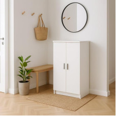 Dmora kaheukseline mitmeotstarbeline kapp kuue riiuliga, valge, cm 55 x 36 x K108