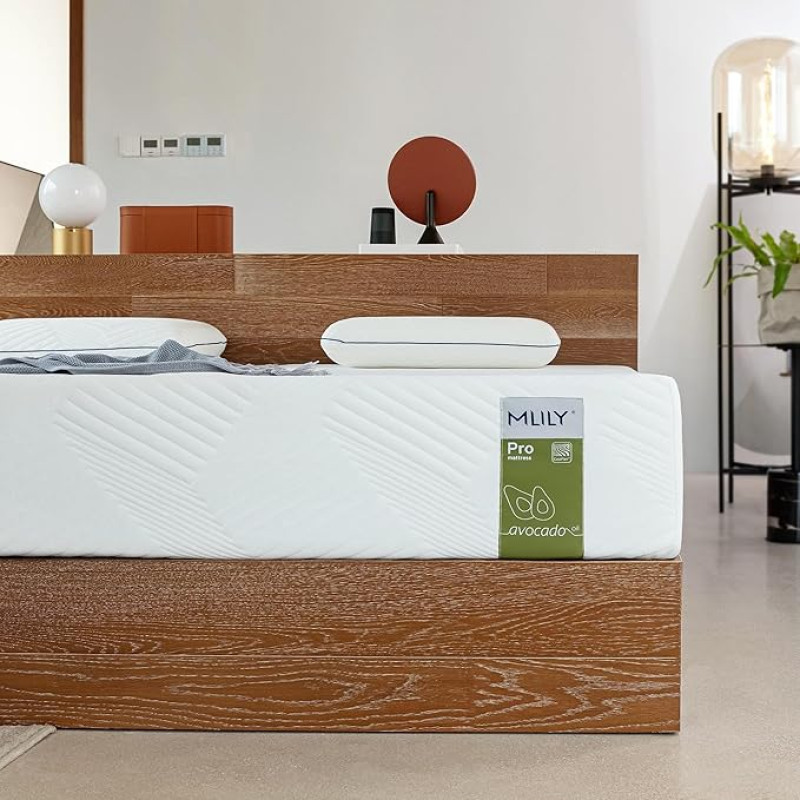 MLILY madrats PRO 140 x 200 cm Külmavahtmadrats 7-tsooniline mäluvahtmadrats kõvadusega H2 ja H3, ÖkoTex rullmadrats 2-in-1 geel-vahtmadrats 22 cm kõrgus, 140 x 200 cm.