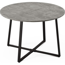 NOA söögilaud, ümmargune, 110 x 110 cm, söögilaud, köögilaud, puidust laud kööki, söögituppa, tööstuslik modernne disain, betoonist välimus, 11216-US-BETO