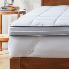 Jamdok Gel Memory Foam Double Mattress Topper Bed Topper koos eemaldatava padjakattega pehme ja hingav (135 x 190 cm), Hall