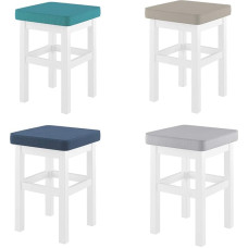 Erst-Holz V-90.71-41WP Puidust tugitooli eri värvi polstriga Massiivpuidust iste pestud valge värviga, polstri värvus: Taupe