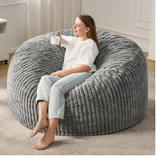 Hobestluk Bean Bag täiskasvanutele, Suur Bean Bag triibulise pluusi kattega, Suur Bean Bag elutuppa, magamistuppa, ühiselamusse, kontorisse, Hall (127 x 127 x 61 cm)