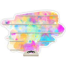 Farbklecks-kollektsiooni muusikakasti riiul Värvilised pritsid - sobib Tonieboxile - riiul, kus on ruumi kastile ja 50-55 figuurile