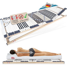 Matratzen Perfekt 7-tsooniline lamelliraam, 100 x 200 cm, 44 lamelli, 8,5 cm kõrge, käsitsi reguleeritav, kõvaduse reguleerimine, maksimaalne koormus 200 kg, Made in Germany