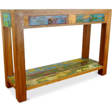 livasia Java Taaskasutatav värviline teakist küljelaud riiulitega, küljelaud, küljepult, teakist kapp (käsitööna)