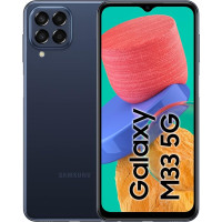 Samsung Galaxy M33 5G, Android nutitelefon, 6,6-tolline Infinity-O TFT-ekraan, 5000 mAh aku, 6 GB RAM, 128 GB mälu, Dual SIM, tumesinine