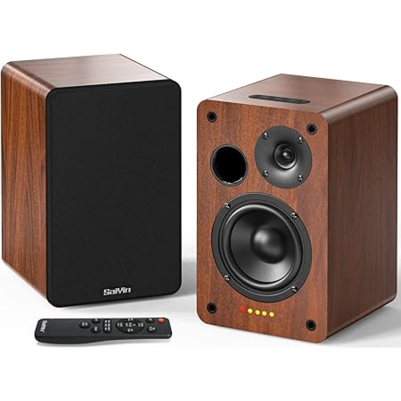 Saiyin Bluetooth raamaturiiul, 40 W x 2 Powered TV kõlar 4-tollise Wooferiga, plaadimängija kõlar optilise/AUX sisendiga/Subwoofer Line Out PC-le ja telerile