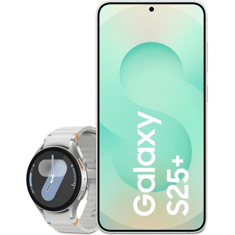 Samsung Galaxy S25+ AI nutitelefon Galaxy AI, 12GB RAM, 256GB mälu, Mint, 3-aastane tootjagarantii + Galaxy Watch7 nutikell