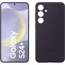 Samsung Galaxy S24+ AI nutitelefon, 12 GB RAM, 256 GB mälu, kobaltlilla, silikoonist ümbris tumelilla