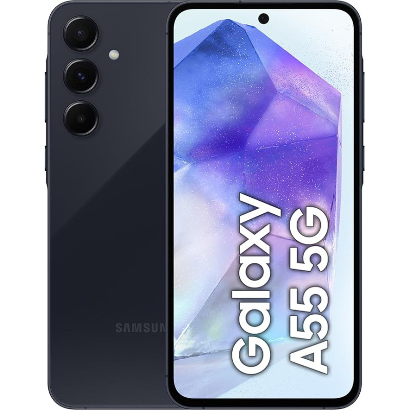 Samsung Galaxy A55 5G nutitelefon, Android-telefon ilma lepinguta, 128 GB - 8 GB RAM, 2 päeva aku, 50 MP kaamera, suurepärane merevägi, 2,5-aastane garantii