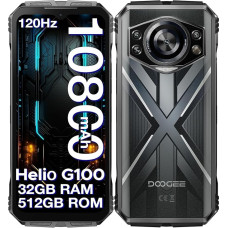 DOOGEE S Cyber Pro Välimaa mobiiltelefon 32GB + 512GB (2TB), 50MP + 32MP + öönägemine 20MP Välimaa nutitelefon ilma lepinguta Android 14, 6.6 tolli FHD + 120Hz, 10800mAh/33W ehitusplatsil mobiilne