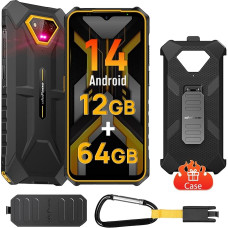 Ulefone Armor X13 väljas mobiiltelefon Android 14, 12GB + 64GB/SD-256GB 6320mAh aku, IP68/IP69K väljas nutitelefon, 50MP + 24MP öönägemiskaamera, 5GHz Wi-Fi/NFC/OTG/GPS Dual SIM oranž