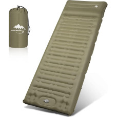 Herenear Camping Self-Inflating Sleeping Mat, Ultralight with Cushion, Waterproof, Portable Camping Air Mattress with Foot Press Pump for Hiking, Outdoor, Travel, Beach