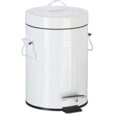 Relaxdays Vintage Pedal Bin Kitchen Bathroom Metal Pedal Bin Cosmetic Bin 3 Litre White