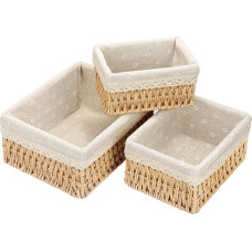 Sosayet Storage Basket Toy Storage Bathroom Basket Braided Changing Table Organiser Baskets Nursery Boxes Basket Small Basket Set of 3 Woven Recyclable