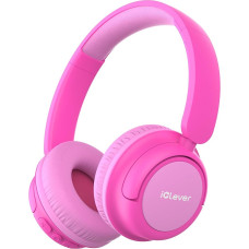 iClever laste Bluetooth-kõrvaklapid, 60-tunnine aku, 74/85 dBA helitugevuse piir, stereoheli, Type-C, Bluetooth 5.4, traadita laste kõrvaklapid üle kõrvade koos mikrofoniga tahvelarvutile/reisile