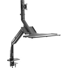RICOO Monitor Mount with 2 x USB 3.0 for 17-32 Inch VESA Desk Mount TS5411 Monitor Arm with Keyboard Tray Screen Mount Monitor Stand Arms for Computer Monitors