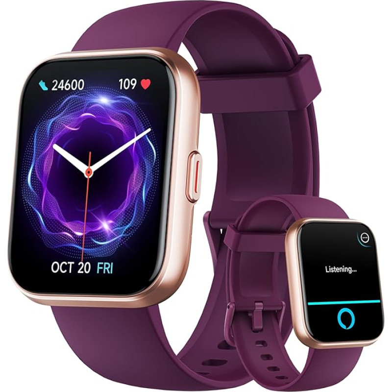 Fitpolo naiste nutikell koos telefoni funktsiooniga, nutikell koos Alexaga, 1,8-tolline Fitness Tracker koos südame löögisageduse SpO2 stressi une monitooringuga, Fitness Watch IP68 veekindel spordikell naiste jaoks Androidile