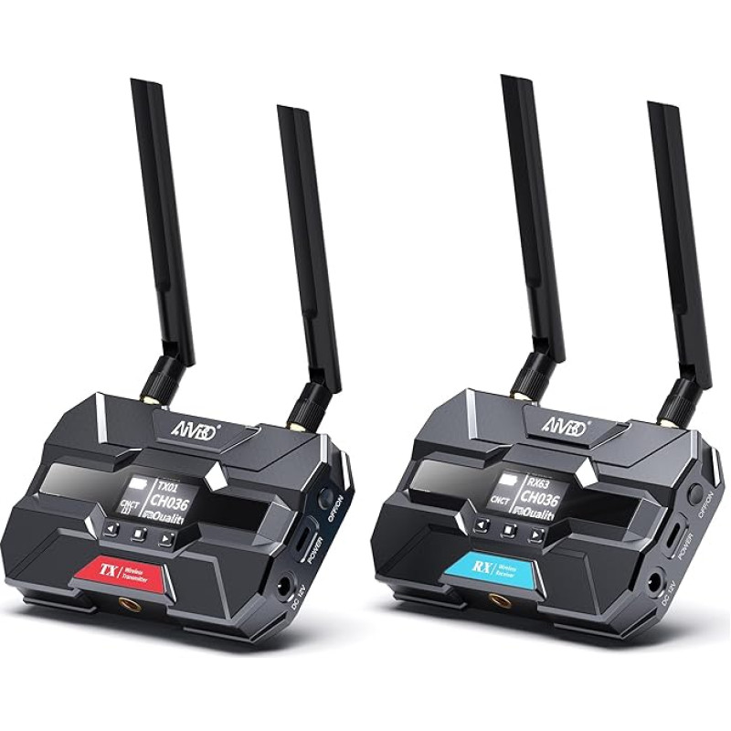 TIMBOOTECH traadita HDMI video saatja ja vastuvõtja Pro - kuni 6 RX-i, 400 m toetab HDMI Loopout/OLED ekraan / Smart Channel, fotograafia, sülearvuti, monitor, projektor, filmid, TV jaoks