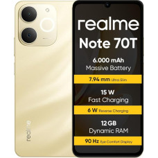Realme Note 70T nutitelefon 4 + 128 GB kuldne