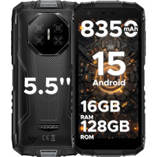DOOGEE Fire 3 Pro Android 15 Al välitelefon ilma lepinguta 16GB RAM + 128GB ROM (2TB TF) 8350mAh/18W, 5,5-tolline HD+ Gemini Al, välitingimustes kasutatav nutitelefon Unisoc T7200, 16MP AI kaamera, Dual SIM 4G
