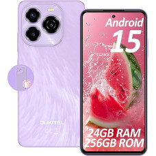 OUKITEL C65 Pro Android 15 nutitelefon ilma lepinguta - 24GB + 256GB mobiiltelefon ilma lepinguta 6,7-tolline 90Hz, 5150mAh, Dual SIM 4G Simlock-Free mobiiltelefonid/nägu + sõrmejälg/GPS/OTG/Lilla