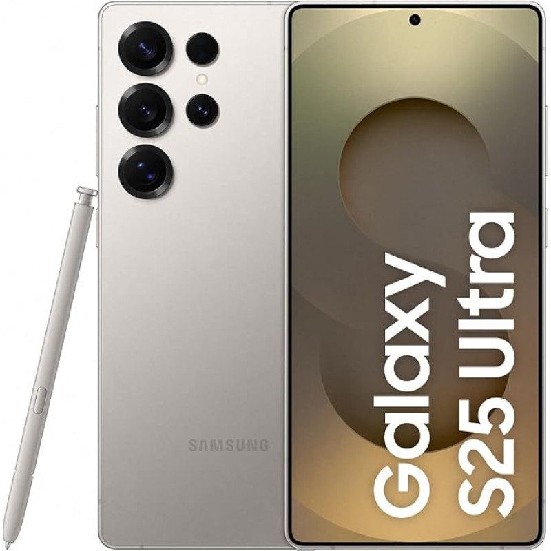 Samsung Galaxy S25 Ultra AI nutitelefon Galaxy AI-ga, ilma lepinguta, mobiiltelefon Androidiga, 12GB RAM, 512GB mälu, 200MP kaamera, Titanium Hall
