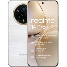 realme 14Pro+ 5G nutitelefon 8 + 256GB mobiiltelefon, Snapdragon 7S Gen3, aku 5280mAh kiirlaadimine 80W, OLED+ ekraan 6,83 tolli 120Hz, kolmekordne kaamera 50MP OIS koos Dual SIM-iga, valge