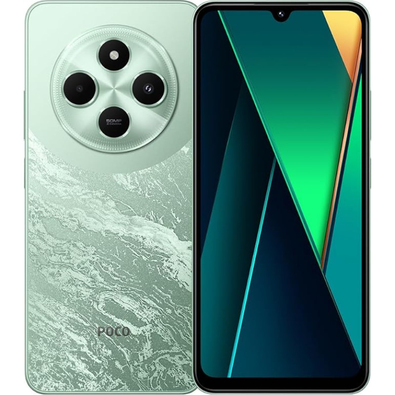 Xiaomi Poco C75 nutitelefon 8+256GB ilma lepinguta mobiiltelefon 6,88-tolline ekraan MediaTek Helio G81 kaheksatuumaline protsessor 50MP AI kolmekordne kaamera 5160mAh aku NFC Dual SIM roheline